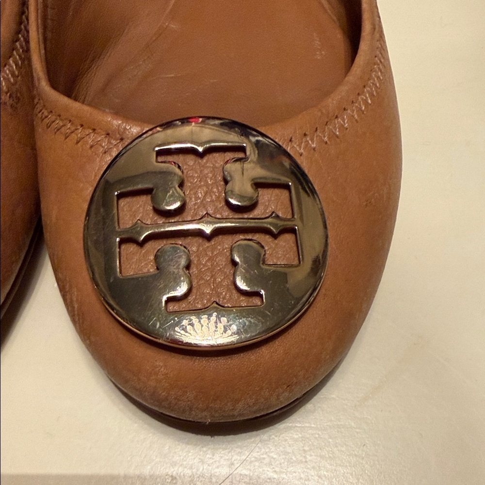 Tory Burch Brown Leather Ballet Flats - Picture 5 of 13